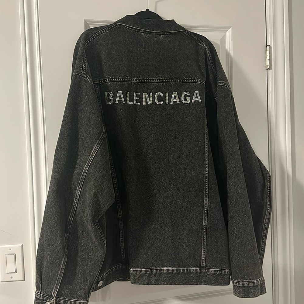 Balenciaga oversized Crystal Denim Jacket